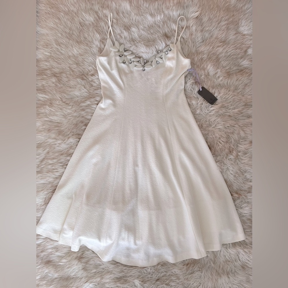 Vera Wang White Jeweled Dress
